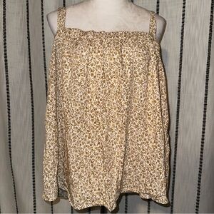 Old Navy Floral Cream and brown Print Women's tank blouse